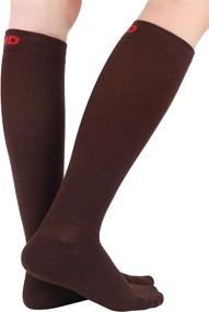 img 4 attached to 🧦 Set of 3 Pairs - Bamboo Compression Socks 8-15mmHg for Women & Men | Moisture-Wicking Support Stockings for Airplane Flights, Travel, Nurses, Edema | Size 13-15, Brown