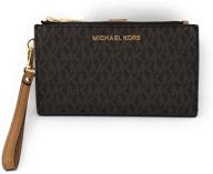 👜 vanilla softpink women's handbags & wallets by michael kors wristlet logo