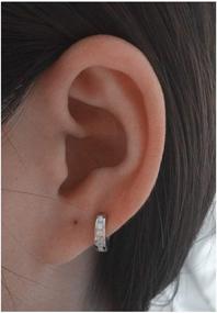 img 1 attached to CZ Hinged Hoop Earrings for women, teens, girls - Small 925 Sterling Silver Cartilage Pierced Cubic Zirconia Huggie Diamond Hoops - Hypoallergenic Jewelry for Wedding, Birthday, Bridesmaids - Perfect Gift