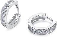 cz hinged hoop earrings for women, teens, girls - small 925 sterling silver cartilage pierced cubic zirconia huggie diamond hoops - hypoallergenic jewelry for wedding, birthday, bridesmaids - perfect gift logo