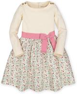 👗 stylish hope & henry girls' french skater dress with waist sash - mixed fabrication logo