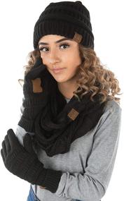 img 2 attached to 🧣 Boys' Teal Beanie Glove Scarf Bundle: Stylish Accessories for Cold Weather