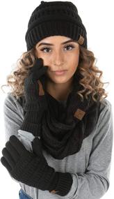 img 1 attached to 🧣 Boys' Teal Beanie Glove Scarf Bundle: Stylish Accessories for Cold Weather