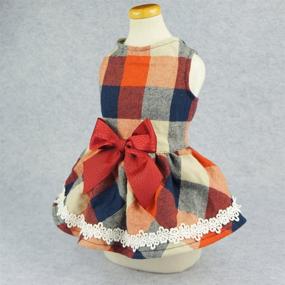img 2 attached to 🐾 Lace Plaid Dog Dress - Stylish Pet Clothes for a Fashionable Pooch!