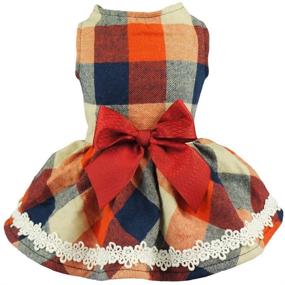 img 4 attached to 🐾 Lace Plaid Dog Dress - Stylish Pet Clothes for a Fashionable Pooch!