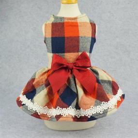 img 3 attached to 🐾 Lace Plaid Dog Dress - Stylish Pet Clothes for a Fashionable Pooch!