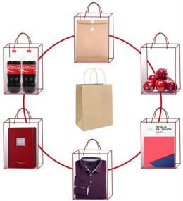 img 1 attached to 🎁 100Pcs Kraft Paper Gift Bags Bulk with Handles, 5.25" x 3.75" x 8", Candy Paper Party Treat Bags - Gift Bag Decorations