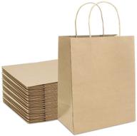 🎁 100pcs kraft paper gift bags bulk with handles, 5.25" x 3.75" x 8", candy paper party treat bags - gift bag decorations logo