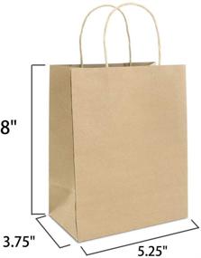 img 3 attached to 🎁 100Pcs Kraft Paper Gift Bags Bulk with Handles, 5.25" x 3.75" x 8", Candy Paper Party Treat Bags - Gift Bag Decorations