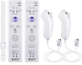 img 4 attached to 🎮 Wii/Wii U Compatible 2-in-1 Set: Suily Built-in Motion Plus Remote + Nunchunk Controller (2 White Set)