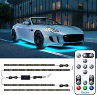 🚗 govee car rgb exterior lights with remote control, 32 color changing underlights for cars, suvs, trucks, 7 scene modes, music mode, dimmable 2 lines design, dc 12-24v logo