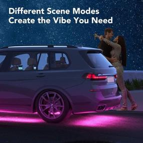 img 2 attached to 🚗 Govee Car RGB Exterior Lights with Remote Control, 32 Color Changing Underlights for Cars, SUVs, Trucks, 7 Scene Modes, Music Mode, Dimmable 2 Lines Design, DC 12-24V