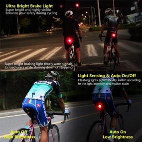 img 2 attached to 🚴 Padonow Smart Bike Tail Light: Auto On/Off Flashing Red LED Lights, Easy Mount Cycling Safety Brake Taillight - USB Rechargeable, Ultra Bright, Light Sensing Bicycle Rear Light