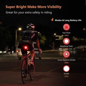 img 3 attached to 🚴 Padonow Smart Bike Tail Light: Auto On/Off Flashing Red LED Lights, Easy Mount Cycling Safety Brake Taillight - USB Rechargeable, Ultra Bright, Light Sensing Bicycle Rear Light