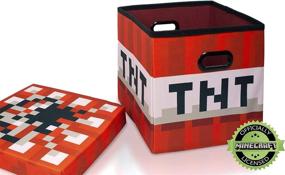 img 1 attached to Minecraft TNT Block Storage Cube Organizer with Lid - 15-Inch Square Bin for Organization and Storage