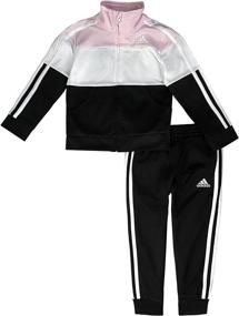 img 1 attached to 👧 Детская одежда для девочек: Классическая куртка и брюки Adidas Tricot