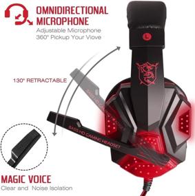 img 2 attached to 🎧 Gaming Headset with Microphone and LED Light for Laptop, Cellphone, PS4, etc. - DLAND 3.5mm Wired Noise Isolating Gaming Headphones with Volume Control