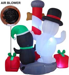 img 1 attached to 🎅 Joiedomi 6ft Tall Inflatable Christmas Welcome Sign with Penguin and Snowman – Built-in LED Lights
