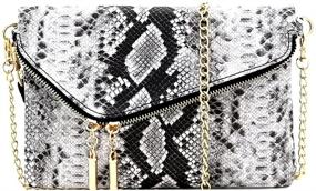 img 4 attached to 👜 Fashionable Flap Clutch Bag with Chain Shoulder Strap, crafted with PU Leather