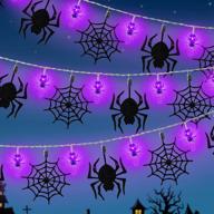 🕸️ battery operated led spider string lights with twinkle ornament banner – halloween indoor outdoor decorations (spider and spider web style) логотип