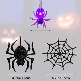 img 1 attached to 🕸️ Battery Operated LED Spider String Lights with Twinkle Ornament Banner – Halloween Indoor Outdoor Decorations (Spider and Spider Web Style)