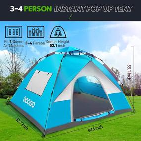 img 3 attached to 🏕️ Googo Camping Pop up Tent: Easy Set up, Rainfly, UV Protection for Hiking & Mountaineering