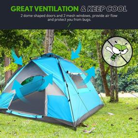 img 1 attached to 🏕️ Googo Camping Pop up Tent: Easy Set up, Rainfly, UV Protection for Hiking & Mountaineering