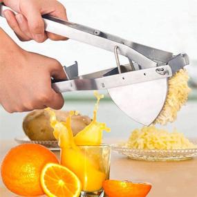 img 3 attached to 🥔 Commercial Stainless Steel Potato Ricer and Masher - Heavy Duty Baby Food Strainer with Ergonomic Comfort Grip