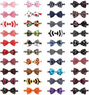 🎀 segarty dog bow ties - bulk pet neck bows set of 40 with adjustable collar, perfect for christmas, birthdays, holidays, valentine's parties, dog photography - ideal gift accessory for puppies, dogs, and cats logo