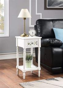 img 1 attached to 🏺 French Country Khloe Deluxe Accent Table in White by Convenience Concepts