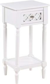 img 2 attached to 🏺 French Country Khloe Deluxe Accent Table in White by Convenience Concepts