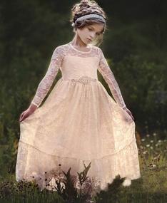 img 1 attached to Elegant Wedding Country Princess 👗 Dresses - Adorable Sleeves Girls' Clothing