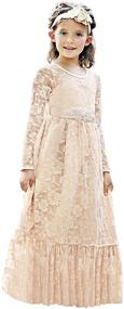 img 4 attached to Elegant Wedding Country Princess 👗 Dresses - Adorable Sleeves Girls' Clothing