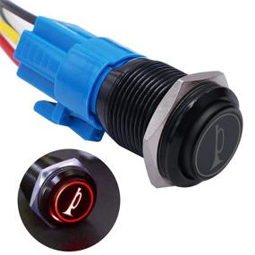 img 4 attached to 🚗 TWTADE/16MM 12V Car Horn Button with Red LED Light, Momentary Metal Speaker Air Horn Toggle Switch, Wires Included - BK-GLB16-R