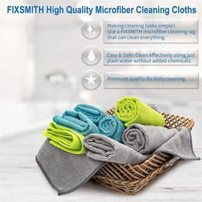 img 3 attached to 🧺 8-Piece FIXSMITH Microfiber Cleaning Cloth Set - 12x16in, Multi-Functional & Highly Absorbent Towels