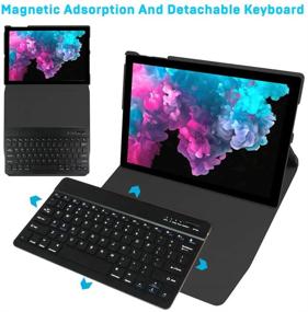 img 1 attached to Microsoft Surface Pro 7 Case With Keyboard，Keyboard Case For Microsoft Surface Pro 7 (2019/Surface Pro 6 (2018) / Surface Pro 5(2017)/ Surface Pro 4 (2015) 12