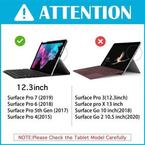 img 3 attached to Microsoft Surface Pro 7 Case With Keyboard，Keyboard Case For Microsoft Surface Pro 7 (2019/Surface Pro 6 (2018) / Surface Pro 5(2017)/ Surface Pro 4 (2015) 12