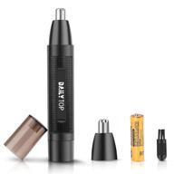 men's electric nose and ear hair trimmer - painless removal, battery-operated, dual edge blades with cleaning brush - professional grooming tool logo