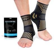 🏋️ copper ankle brace support for men & women (pair): top-rated compression sleeve socks for plantar fasciitis, sprained ankle, achilles tendon, swelling pain relief, recovery, sports, running логотип