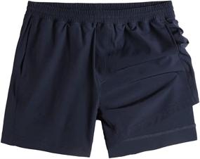 img 4 attached to 🏃 Maamgic Men's 5-inch Gym Running Shorts - 2-in-1 Quick Dry Workout & Athletic Shorts for Men