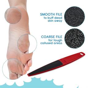 img 2 attached to 🌸 Flowery Original Swedish Clover Red Foot File: Ultimate Pedicure Foot Scrubber for Smooth Feet - 60/100 Grit