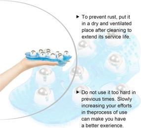img 1 attached to Outton Blue Mental Roller Ball 360-degree-roller Glove Massager: Hand Massage Manual Palm Shaped 9