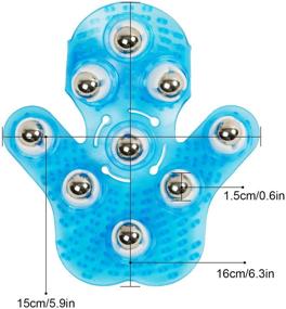 img 3 attached to Outton Blue Mental Roller Ball 360-degree-roller Glove Massager: Hand Massage Manual Palm Shaped 9