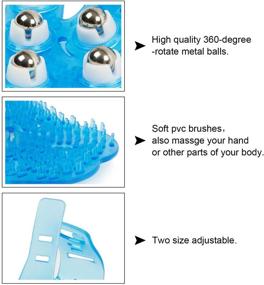 img 2 attached to Outton Blue Mental Roller Ball 360-degree-roller Glove Massager: Hand Massage Manual Palm Shaped 9