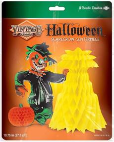 img 1 attached to 👻 Vintage Halloween Scarecrow Centerpiece by Beistle, 10.75" - Multicolored