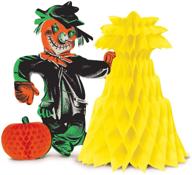 👻 vintage halloween scarecrow centerpiece by beistle, 10.75" - multicolored logo