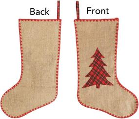 img 1 attached to 🎅 3 Pack of Meriwoods 18 Inch Large Burlap Christmas Stockings with Buffalo Plaid Reindeer Snowflake - Country Rustic Holiday Decorations for Family - Ideal for Xmas celebrations