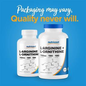 img 1 attached to 💊 Оптимизированная формула Nutricost L-Arginine L-Ornithine - 750 мг | 180 капсул