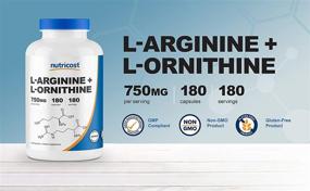 img 2 attached to 💊 Оптимизированная формула Nutricost L-Arginine L-Ornithine - 750 мг | 180 капсул