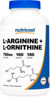 💊 оптимизированная формула nutricost l-arginine l-ornithine - 750 мг | 180 капсул логотип